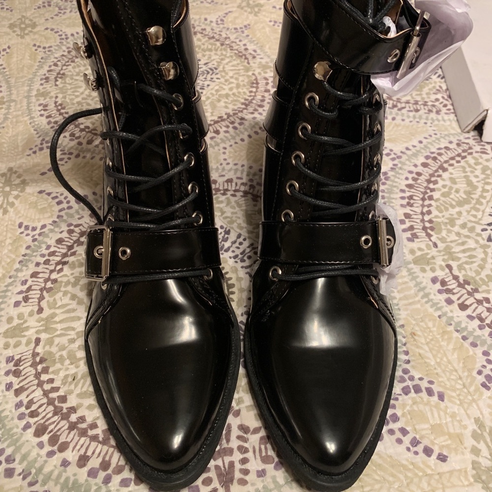 Faux leather boot